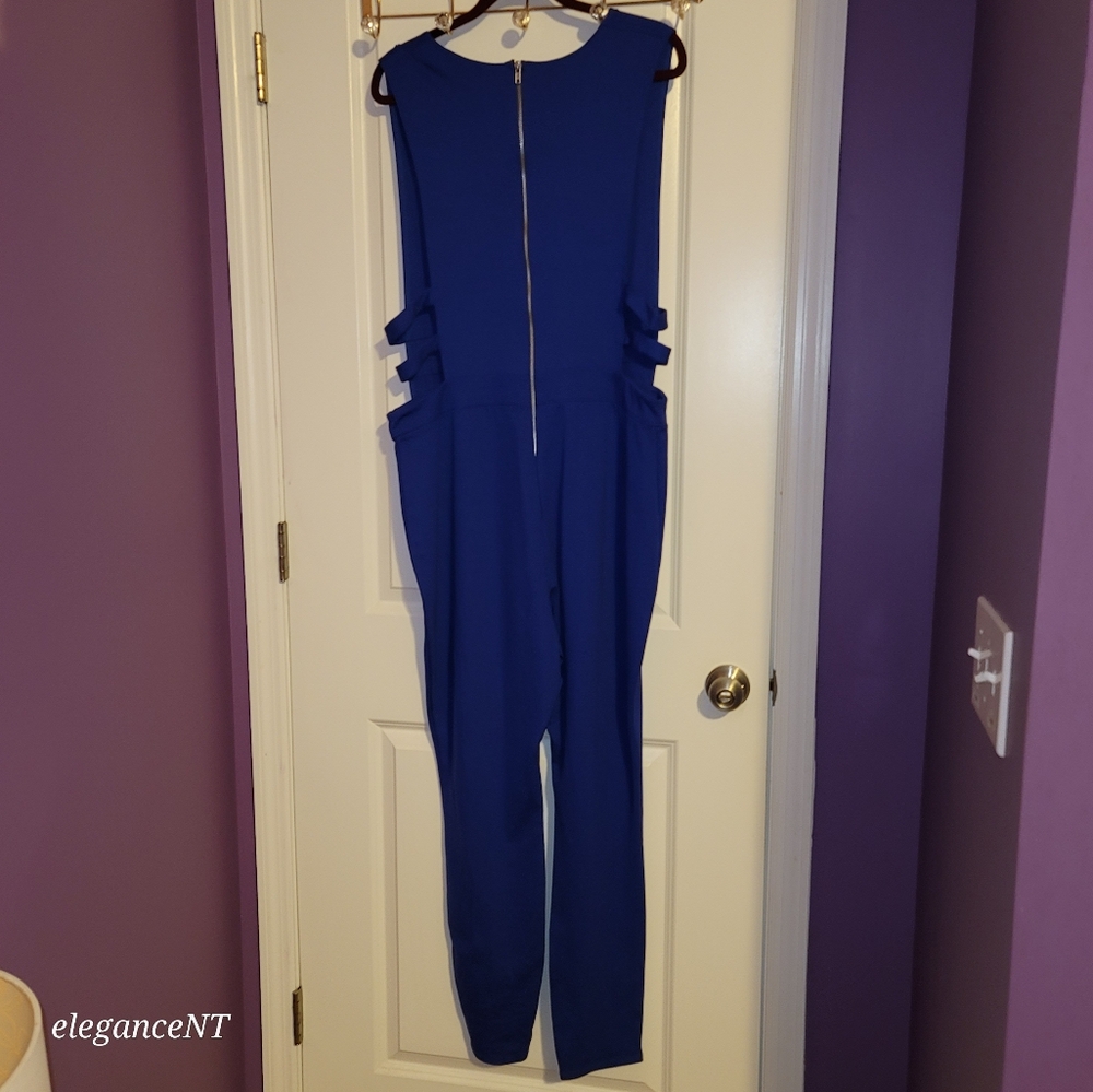 Fashion Nova Don’t Call Me Up Royal Blue Jumpsuit Sz: 2X NWT - Picture 3 of 10